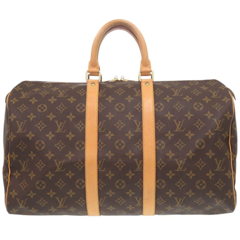 LOUIS VUITTON Authentic Brown Monogram Keepall 45 Boston Bag